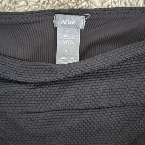 Aerie American Eagle Black Women's Textured Swim Bottoms - Picture 2 of 6